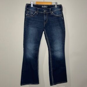 Silver Suki Surplus Flare Dark Blue Wash Jeans Women's Size W31/L30